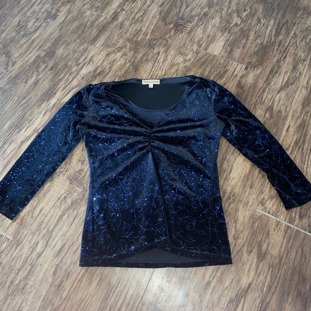 blue glitter top